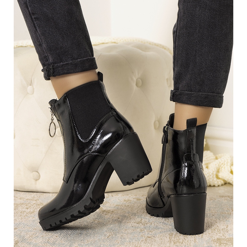 Bottines Ward vernies isolées noires le noir 2 Bottines Ward vernies isolées noires le noir 2