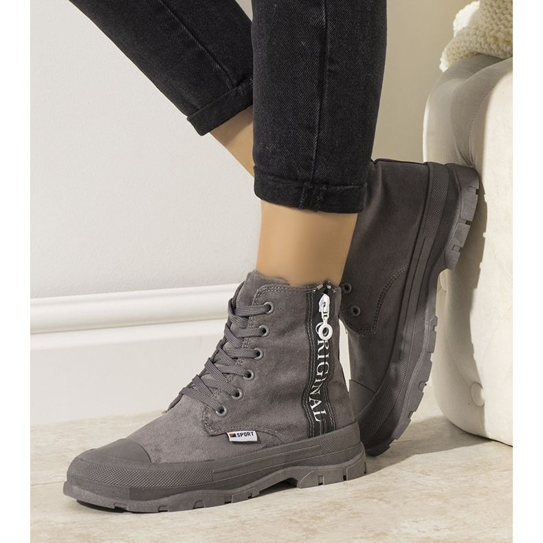 Bottes chaudes femme grises Goris 1 Bottes chaudes femme grises Goris 1