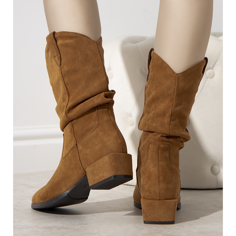 Bottes de cowboy chaudes camel Francis brun 1