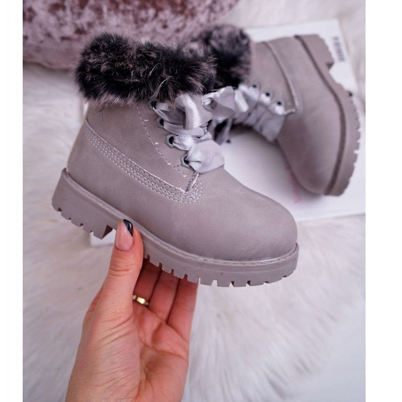 FRROCK Bottes Enfant Chauffées Avec Fourrure Grise Tesoro Trappers 2 FRROCK Bottes Enfant Chauffées Avec Fourrure Grise Tesoro Trappers 2