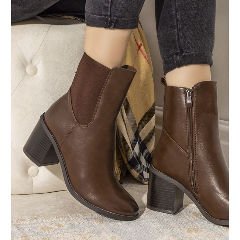 Bottines isolées marron Michelle brun 1