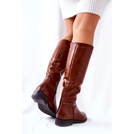 PG1 Bottes Chaudes En Cuir Marron Estil brun 1