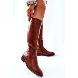 PG1 Bottes Chaudes En Cuir Marron Estil brun 2