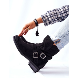 POTOCKI Bottes Renisse Noires En Daim Avec Boucles le noir 2