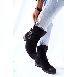 POTOCKI Bottes Renisse Noires En Daim Avec Boucles le noir 3
