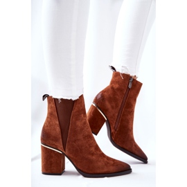 POTOCKI Bottes en daim marron Coriseis à talon haut brun 4