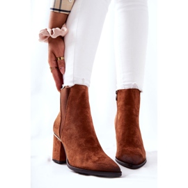 POTOCKI Bottes en daim marron Coriseis à talon haut brun 1
