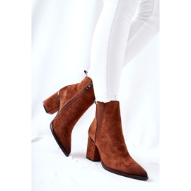 POTOCKI Bottes en daim marron Coriseis à talon haut brun 5
