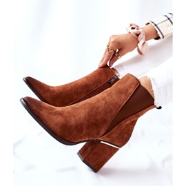 POTOCKI Bottes en daim marron Coriseis à talon haut brun 6