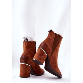 POTOCKI Bottes en daim marron Coriseis à talon haut brun 7