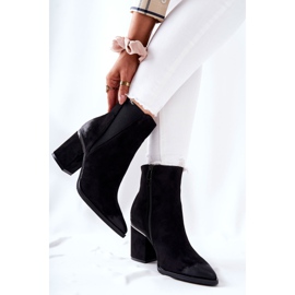 POTOCKI Bottes en daim noires à talon Coriseis le noir 2