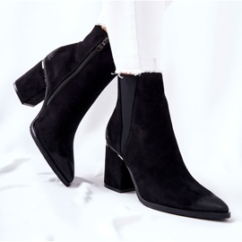 POTOCKI Bottes en daim noires à talon Coriseis le noir 5