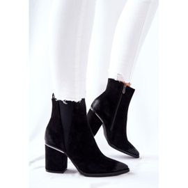 POTOCKI Bottes en daim noires à talon Coriseis le noir 4