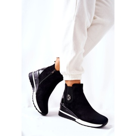 POTOCKI Bottes en daim noires à semelle compensée Lunelle le noir 6