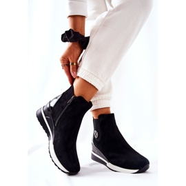 POTOCKI Bottes en daim noires à semelle compensée Lunelle le noir 2