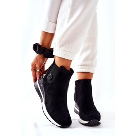POTOCKI Bottes en daim noires à semelle compensée Lunelle le noir 3