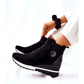 POTOCKI Bottes en daim noires à semelle compensée Lunelle le noir 4