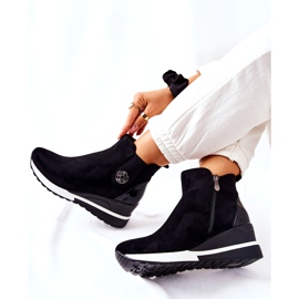 POTOCKI Bottes en daim noires à semelle compensée Lunelle le noir 5