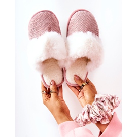 Chaussons Chauds Avec Fourrure Flamin Rose beige 1