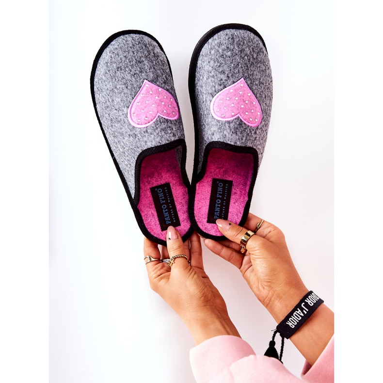 Big Star Accueil Chaussons Panto Fino II267010 Gris-Rose 1