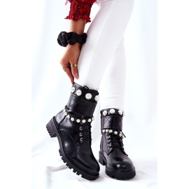 PG1 Bottines Femme Avec Perles Noir Mystique le noir 1