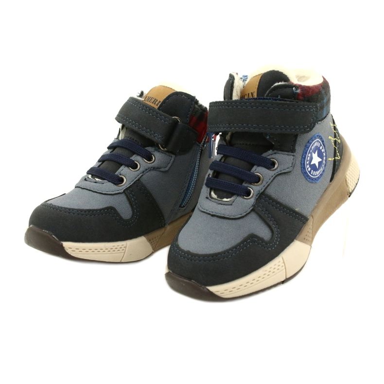 American Club Bottes de garçons avec la fourrure du club américain GC27 Blue marine bleu 3