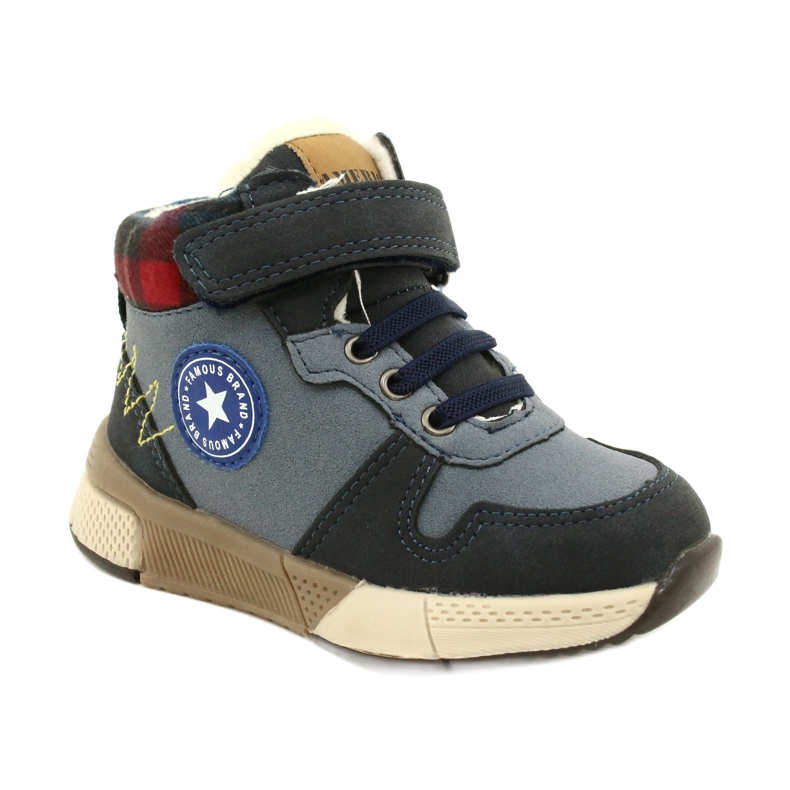 American Club Bottes de garçons avec la fourrure du club américain GC27 Blue marine bleu 1