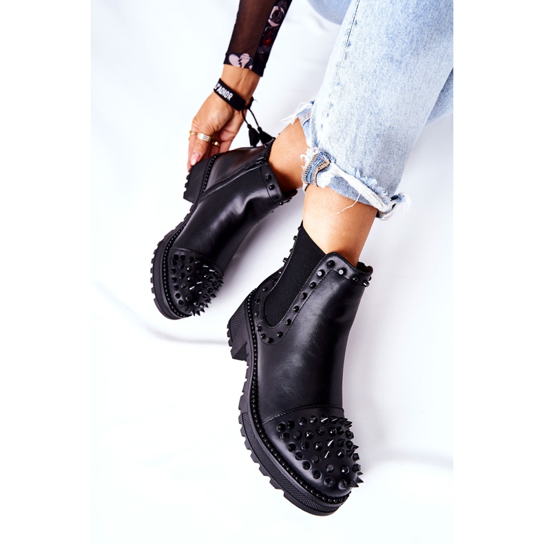 PG1 Bottes Comonis Jodhpur Noires Avec Jets 1