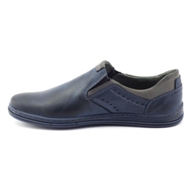 Polbut Chaussures homme slip-on 401 bleu marine gris 1