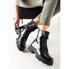 Goodin Bottines Laquées Sur La Plateforme le noir 1