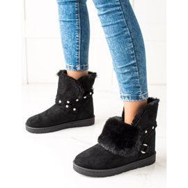 TRENDI Mukluki noir avec zircons 1