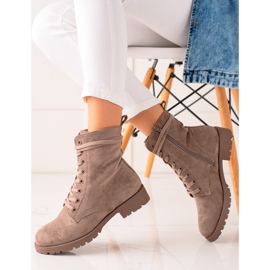 Bestelle Trappeurs en suède beige 1