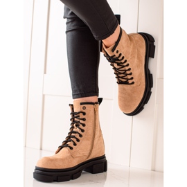 Super Me Trappeurs en daim beige 3