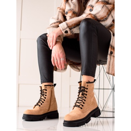 Super Me Trappeurs en daim beige 2