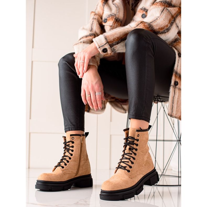 Super Me Trappeurs en daim beige 2