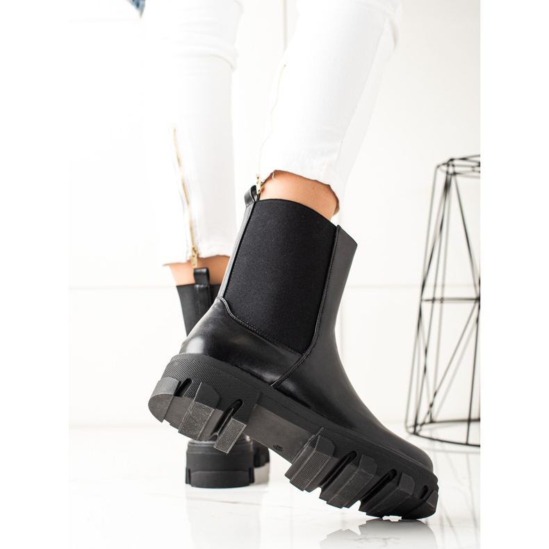 TRENDI Bottes sur la plate-forme noir 1