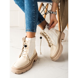 Small Swan Bottes de neige beiges sur la plate-forme 2