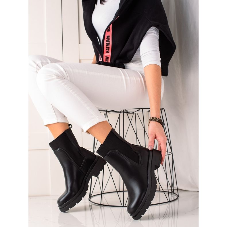 TRENDI Bottines Chelsea à la mode noir 2