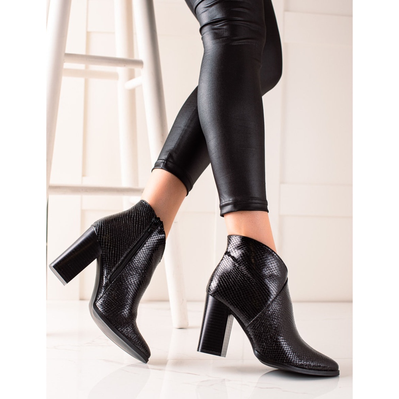 Filippo Bottines noires à imprimé serpent 2