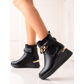 Groto Gogo Bottes compensées à la mode noir 1