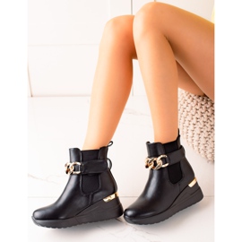 Groto Gogo Bottes compensées à la mode le noir 2
