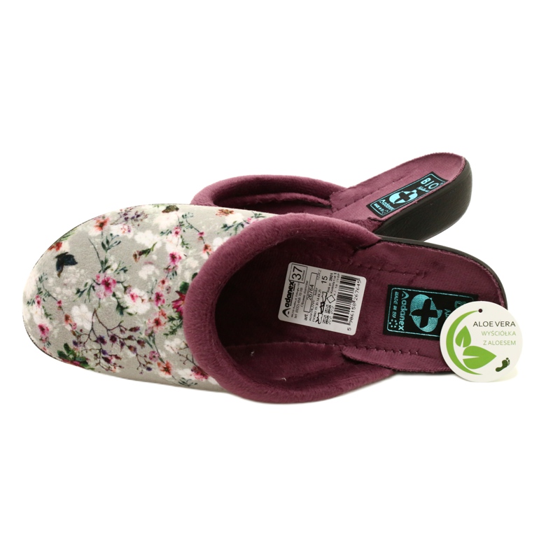 Chaussons Cherry Blossom Adanex 26764 Aloe Vera violet gris 4
