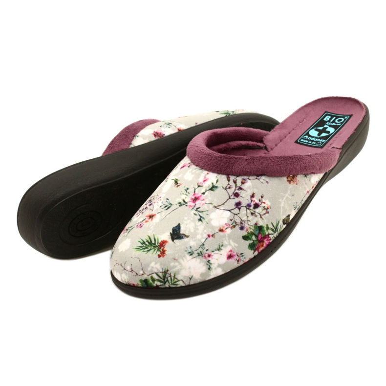 Chaussons Cherry Blossom Adanex 26764 Aloe Vera violet gris 3