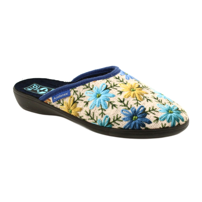 Chaussons Femme A Fleurs Adanex 26743 Beige-Bleu 1 Chaussons Femme A Fleurs Adanex 26743 Beige-Bleu 1