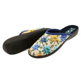 Chaussons Femme A Fleurs Adanex 26743 Beige-Bleu 4 Chaussons Femme A Fleurs Adanex 26743 Beige-Bleu 4