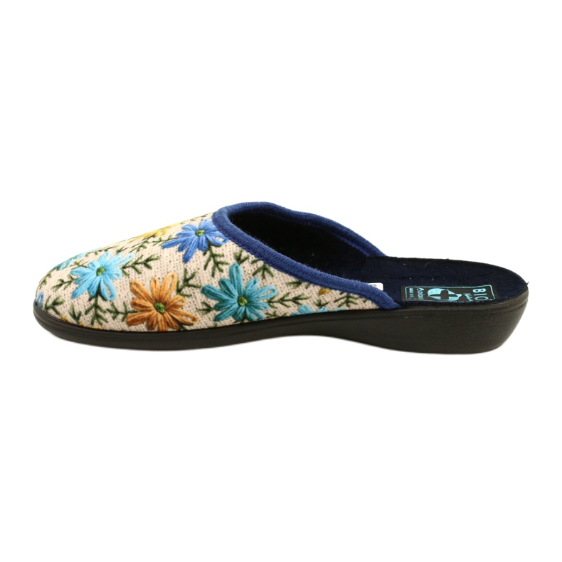Chaussons Femme A Fleurs Adanex 26743 Beige-Bleu 2 Chaussons Femme A Fleurs Adanex 26743 Beige-Bleu 2