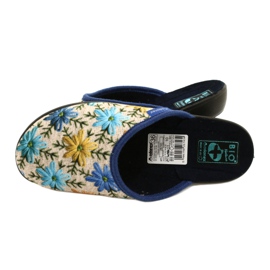 Chaussons Femme A Fleurs Adanex 26743 Beige-Bleu 5