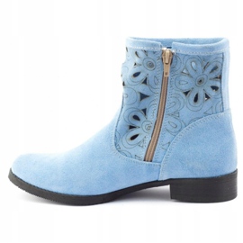 Olivier Confortable bottines ajourées bleu Alice 1