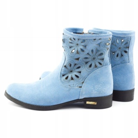 Olivier Confortable bottines ajourées bleu Alice 3