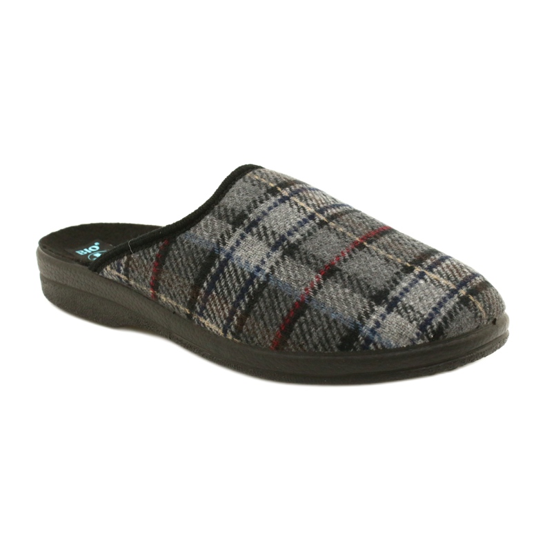 Chaussons Homme Plaid Adanex 24162 le noir gris 1